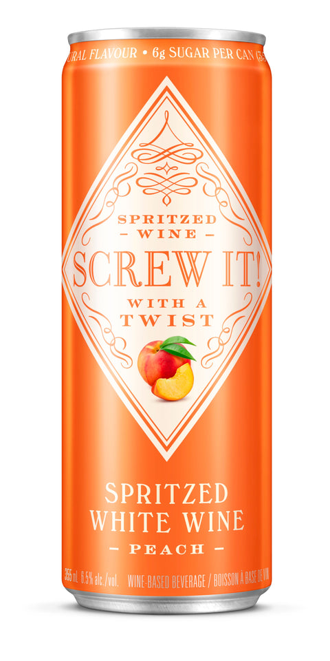 Screw it! Peach Spritzed White Wine singles